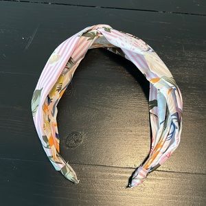 ANTHROPOLOGIE / Floral Stripe Top-Knot Headband